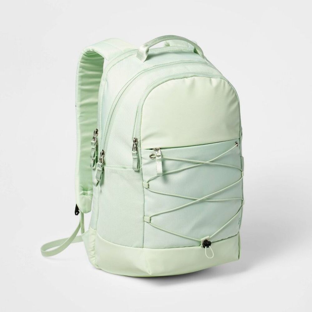 All In Motion Backpack Water Repellent School 17"-Laptop Mint Green Sporty 19